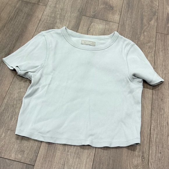 The "90's Rib Tee" from Everlane Cropped Organic Cotton Size Large - Picture 3 of 8